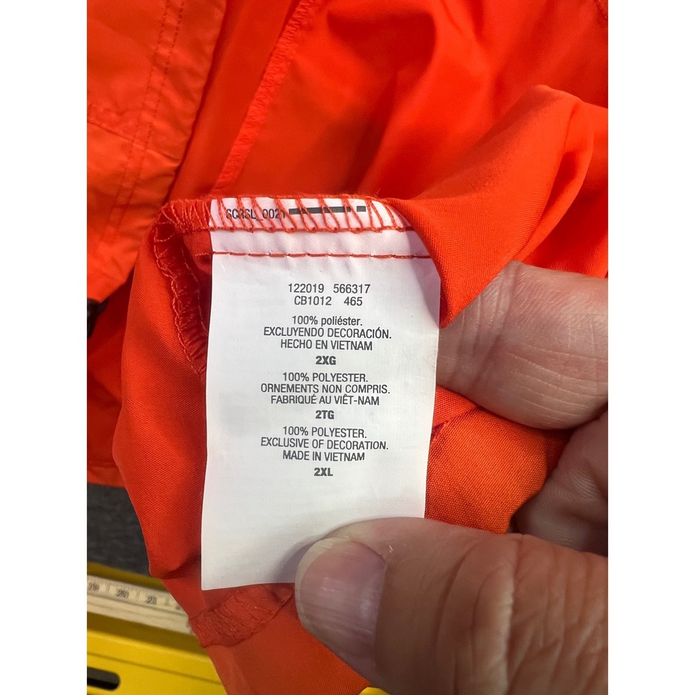 Champion Clemson Tigers Mens 2XL Orange Half Zip Packable Windbreaker Jacket - Picture 11 of 15